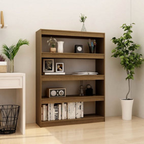 Berkfield Book Cabinet/Room Divider Honey Brown 100x30x135.5 cm Solid Pinewood