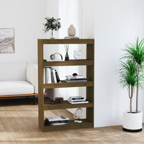 Berkfield Book Cabinet/Room Divider Honey Brown 80x30x135.5 cm Wood Pine