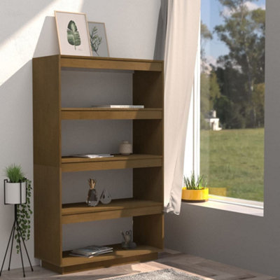 Berkfield Book Cabinet/Room Divider Honey Brown 80x35x135 cm Solid Pinewood