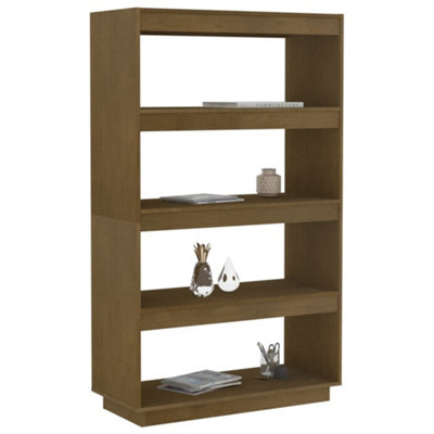 Berkfield Book Cabinet/Room Divider Honey Brown 80x35x135 cm Solid Pinewood