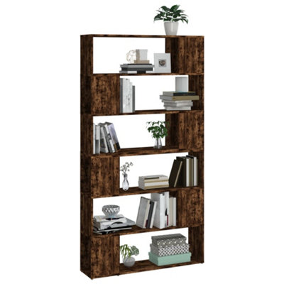 Berkfield Book Cabinet/Room Divider Smoked Oak 100x24x188 cm