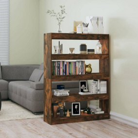 Berkfield Book Cabinet/Room Divider Smoked Oak 100x30x135 cm