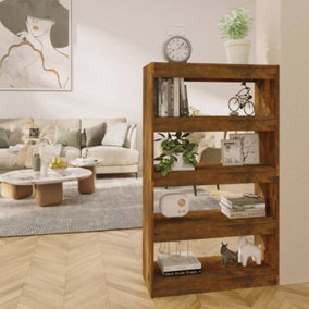 Berkfield Book Cabinet/Room Divider Smoked Oak 80x30x135 cm Engineered Wood