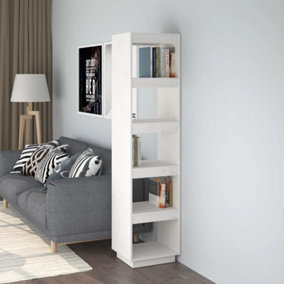 Berkfield Book Cabinet/Room Divider White 40x35x167 cm Solid Wood Pine