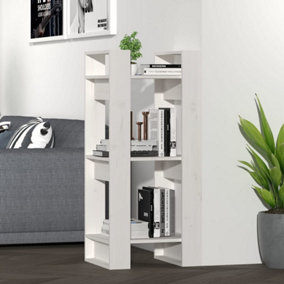 Berkfield Book Cabinet/Room Divider White 41x35x91 cm Solid Wood Pine