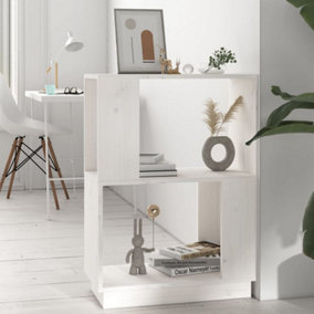 Berkfield Book Cabinet/Room Divider White 51x25x70 cm Solid Wood Pine