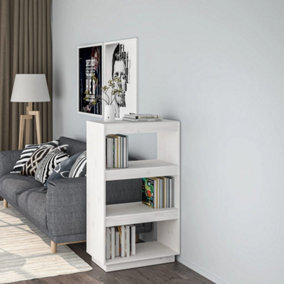 Berkfield Book Cabinet/Room Divider White 60x35x103 cm Solid Wood Pine