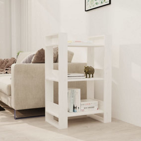 Berkfield Book Cabinet/Room Divider White 60x35x91 cm Solid Wood Pine