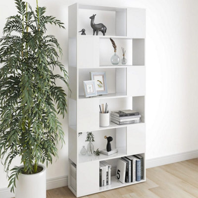 Berkfield Book Cabinet Room Divider White 80x24x186 cm Engineered Wood ...