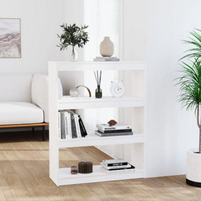 Berkfield Book Cabinet/Room Divider White 80x30x103.5 cm Solid Wood Pine