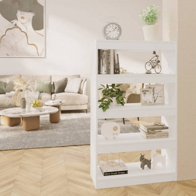 Berkfield Book Cabinet/Room Divider White 80x30x135 cm Engineered Wood