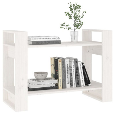 Berkfield Book Cabinet/Room Divider White 80x35x56.5 cm Solid Wood Pine