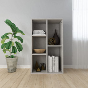 Berkfield Book Cabinet/Sideboard Concrete Grey 50x25x80 cm Engineered Wood