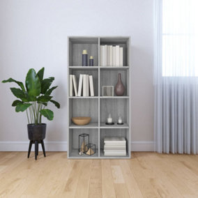 Berkfield Book Cabinet/Sideboard Grey Sonoma 66x30x130 cm Engineered Wood
