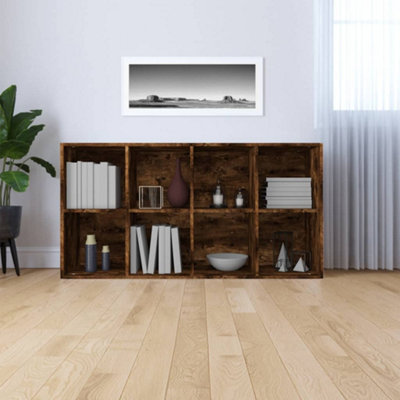 Berkfield Book Cabinet/Sideboard Smoked Oak 66x30x130 cm Engineered Wood