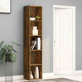 Berkfield Book Cabinet Smoked Oak 40x30x189 cm Engineered Wood