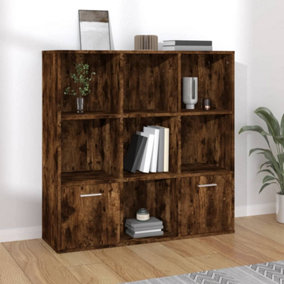 Berkfield Book Cabinet Smoked Oak 98x30x98 cm