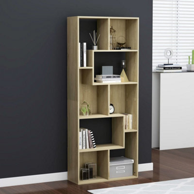 Berkfield Book Cabinet Sonoma Oak 67x24x161 cm Engineered Wood