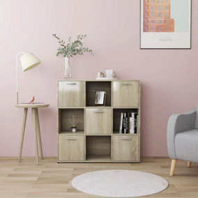 Berkfield Book Cabinet Sonoma Oak 90x30x90 cm Engineered Wood
