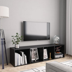 Berkfield Book Cabinet/TV Cabinet Black 143x30x36 cm