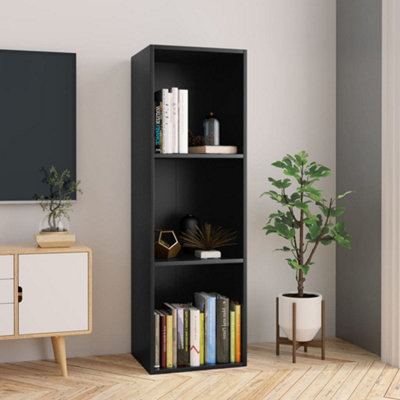 Berkfield Book Cabinet/TV Cabinet Black 36x30x114 cm Engineered Wood