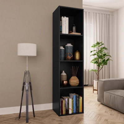 Berkfield Book Cabinet/TV Cabinet Black 36x30x143 cm Engineered Wood