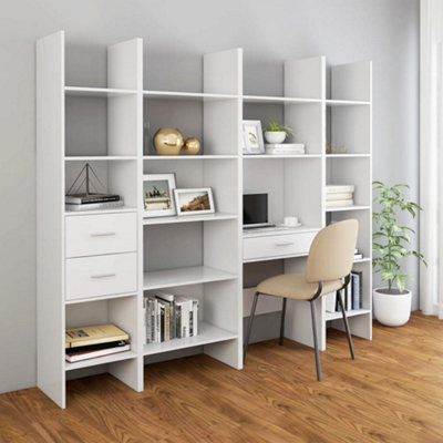 Berkfield Book Cabinet White 40x35x180 cm Engineered Wood