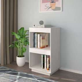 Berkfield Book Cabinet White 40x35x71 cm Solid Pinewood