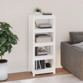 Berkfield Book Cabinet White 50x35x125.5 cm Solid Wood Pine