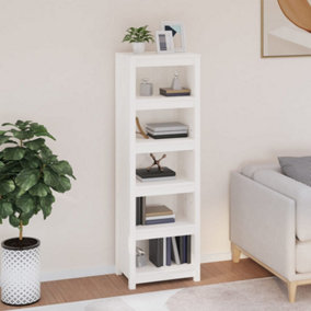 Berkfield Book Cabinet White 50x35x154 cm Solid Wood Pine