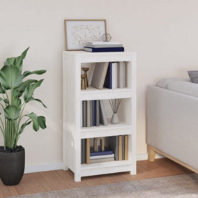 Berkfield Book Cabinet White 50x35x97 cm Solid Wood Pine