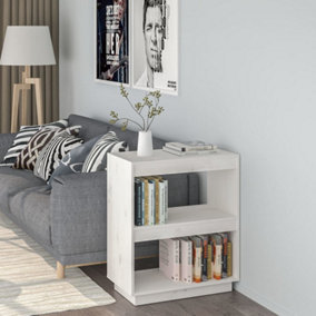 Berkfield Book Cabinet White 60x35x71 cm Solid Wood Pine