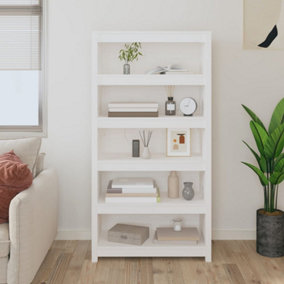 Berkfield Book Cabinet White 80x35x154 cm Solid Wood Pine