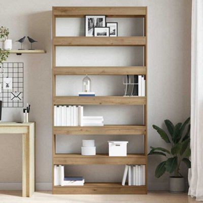 Berkfield Bookcase Artisan oak Solid wood 100 x 30 x 198 cm Bookshelves