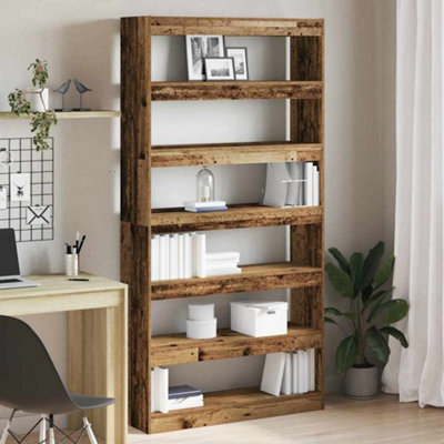 Berkfield Bookcase Old wood Engineered wood 100 x 30 x 198 cm