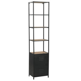 Berkfield Bookcase Solid Firwood and Steel 40.5x32.5x180 cm
