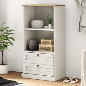 Berkfield Bookcase VIGO White 60x35x114.5 cm Solid Wood Pine