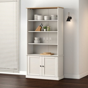 Berkfield Bookcase VIGO White 85x35x170 cm Solid Wood Pine