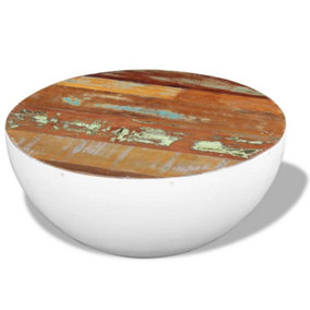 Berkfield Bowl Shaped Coffee Table Solid Reclaimed Wood 60x60x30 cm