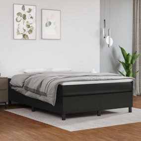 Berkfield Box Spring Bed Frame Black 135x190 cm 4FT6 Double Faux Leather