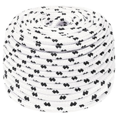 Berkfield Braided Boat Rope White 6 mmx25 m Polyester