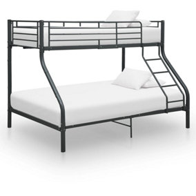 Berkfield Bunk Bed Frame Black Metal 140x200 cm/90x200 cm