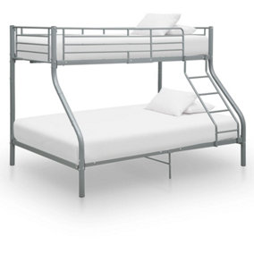 Berkfield Bunk Bed Frame Grey Metal 140x200 cm/90x200 cm