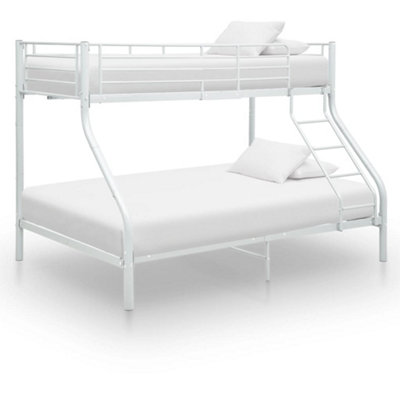 Berkfield Bunk Bed Frame White Metal 140x200 cm/90x200 cm