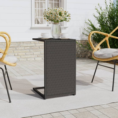 Berkfield C Table Black 40x35x60 cm Poly Rattan