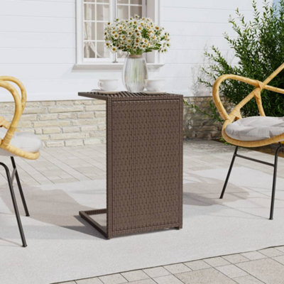 Berkfield C Table Brown 40x35x60 cm Poly Rattan