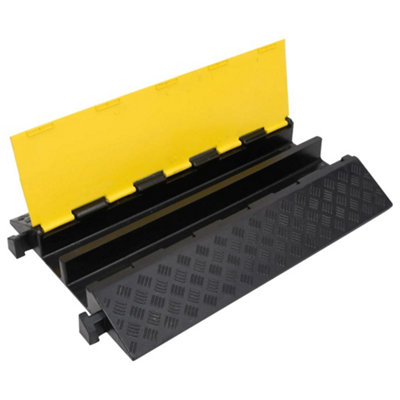 Berkfield Cable Protector Ramp with 2 Channels 90 cm Rubber