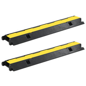 Berkfield Cable Protector Ramps 2 pcs 1 Channel Rubber 100 cm