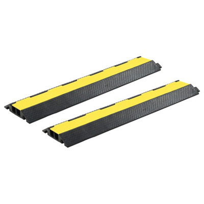 Berkfield Cable Protector Ramps 2 pcs 2 Channels Rubber 101.5 cm