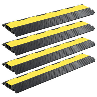 Berkfield Cable Protector Ramps 4 pcs 2 Channels Rubber 101.5 cm